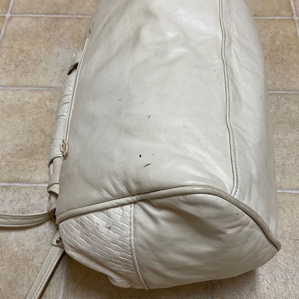 VTG,BAGS BY PINKY GENUINE LEADER MADE IN USA Elegant Cream and Gold Women's Bag - Picture 13 of 16